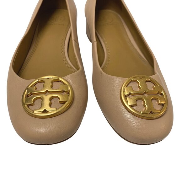 Tory Burch Chelsea 25mm Ballet Flats Pumps Leather Nude Dusty Pink Women’s 6.5M - Picture 2 of 11
